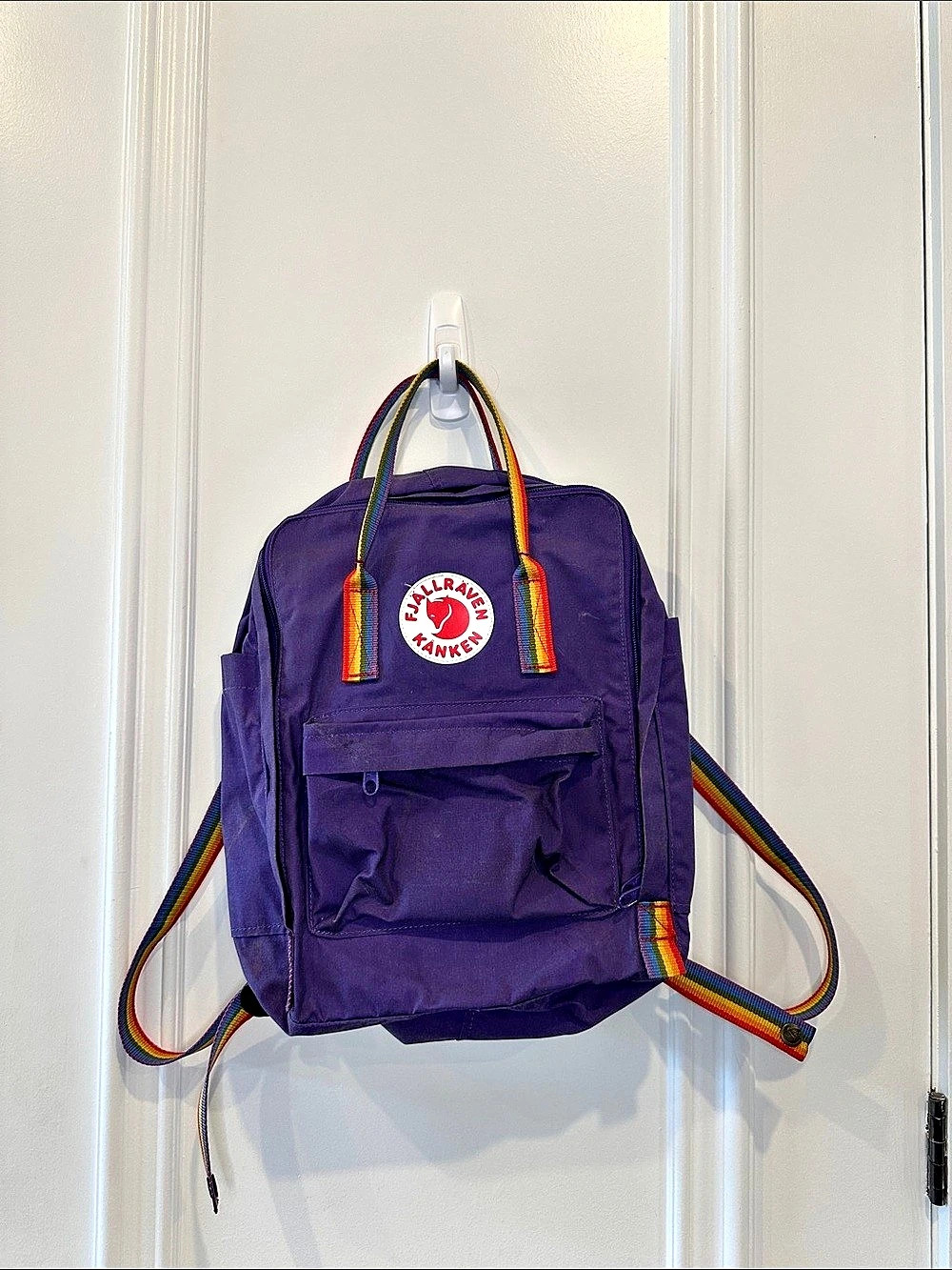 Fjallraven Kanken Rainbow Mini Backpack in Purple